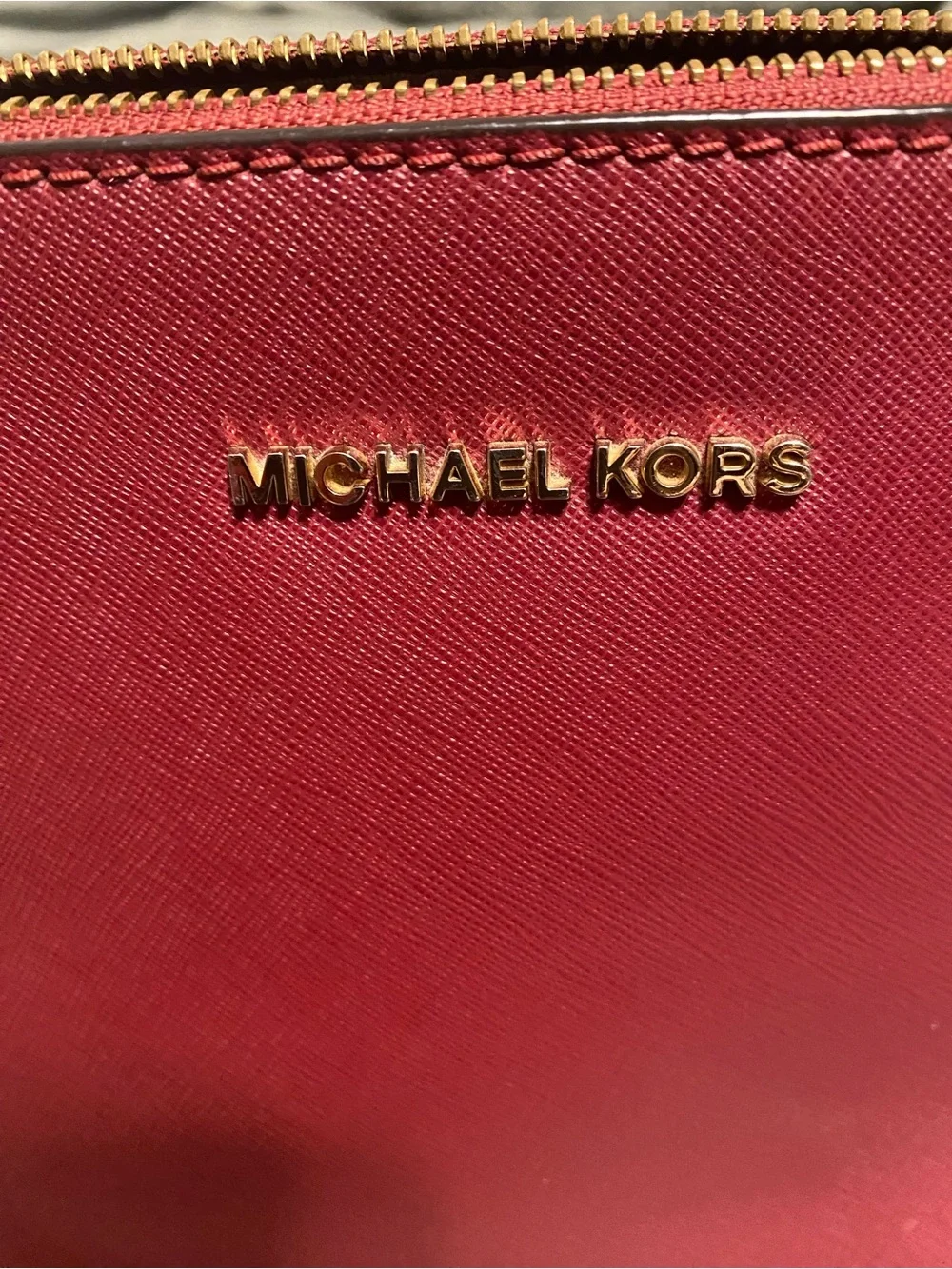 Michael Kors Wine Red Crossbody with Gold Chain